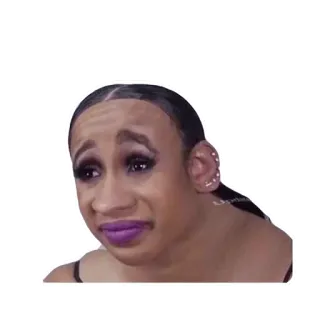 🥴 70f53e9e Cardi B cardi b, meme, sad, upset, rapper whatsapp sticker