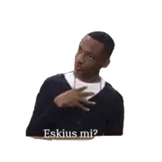 😧 966a8b6b Eskius mi? man, confused, question, person, meme whatsapp sticker