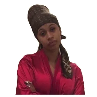 😕 d81dbf06 Cardi B woman, red robe, singer, cardi b, celebrity whatsapp sticker