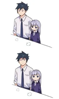 👍 574e5a5a アニメ, カップル, オフィス, かわいい, 男, 女, 漫画 telegram sticker