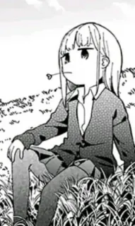 😏 806bbf12 アニメ, 女の子, 座り, 漫画 telegram sticker