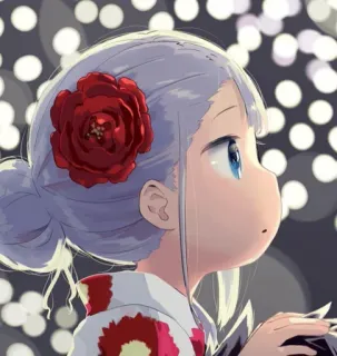 🤩 f184a17d アニメ 女の子, イラスト, バラ, 可愛い, カワイイ, キャラクター, アートワーク telegram sticker