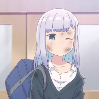 🤕 65dd2d68 애니메이션, 소녀, 얼룩, 만화, 귀여운, 교복 telegram sticker