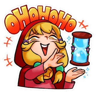 🤪 8388552d OHOHOHO 笑, 动漫, 沙漏, 开心, 女孩 telegram sticker