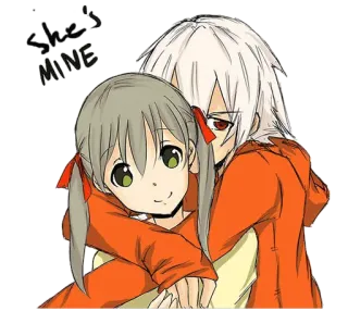 😐 268bbd0f She's MINE 动漫, 情侣, 卡通, 爱, 占有欲 telegram sticker