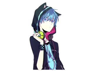 👍 8b39659f 动漫, 猫耳, 耳机, 卡哇伊, 可爱, 漫画 telegram sticker