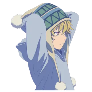 😕 93b18158 动漫, 男孩, 帽衫, 帽子, 角色 telegram sticker