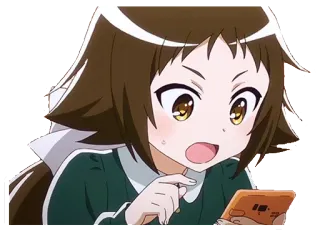 😰 997621de 动漫, 女孩, 手机, 震惊, 卡哇伊, 可爱 telegram sticker