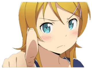 😐 e7019d3d 动漫, 女孩, 指, 卡通, 角色 telegram sticker