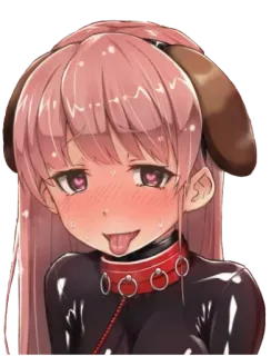 🐶 afce3f2a Anime, Meisje, Hond, Halsband, Tong, Blozen telegram sticker