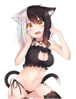 😳 d3b20ec4 Anime, Catgirl, Bikini, Schattig, Oren, Sexy telegram sticker