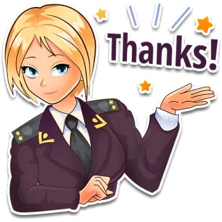👏 5cab6858 Thanks! 애니메이션 소녀, 군복, 감사합니다, 감사, 표정, 정장 telegram sticker