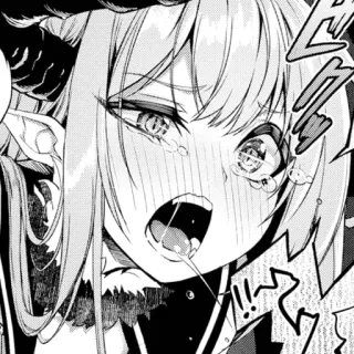 ❗️ d547b764 Anime, Manga, Mädchen, Offener Mund, Sabber telegram sticker