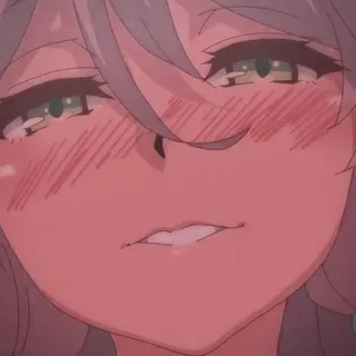 🔞 fb11f7d9 애니메이션, 여자, 홍조, 표정 telegram sticker