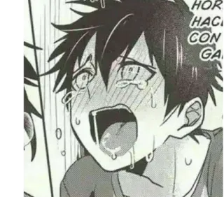 🥵 958ba865 Anime, Manga, Huilen, Gezichtsuitdrukking, Zweet telegram sticker