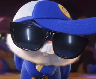 🍭 df7e929f rabbit, sunglasses, hat, cartoon, character, cool, animation telegram sticker