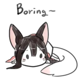 😐 a0706f23 Boring~ saai, kat, schattig, anime, cartoon telegram sticker
