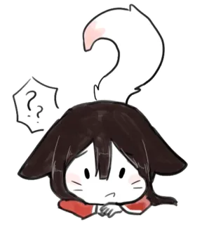 ❓ b3c8a454 anime, kat, vraag, verward, cartoon telegram sticker