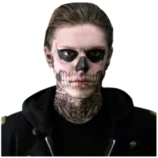 💀 b23add82 persoon, schedel make-up, kostuum, portret, make-up, gezichtsschildering telegram sticker