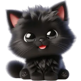 😝 2cb0e0e9 kucing, anak kucing, kucing hitam, lucu, hewan, hewan peliharaan, kartun telegram sticker