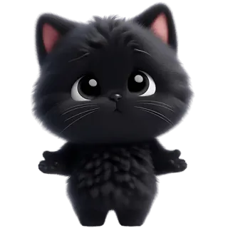 🤷‍♀ 3b1396a1 kucing, anak kucing, imut, kucing hitam, berbulu, menggemaskan, kartun telegram sticker