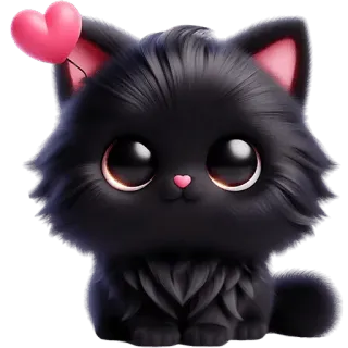 😍 cac2c1ad kucing, anak kucing, kucing hitam, lucu, kawaii, hewan, hewan peliharaan telegram sticker