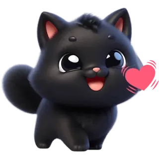 🫶 f6843b1b kucing, hewan, imut, kartun, kawaii, stiker, hati telegram sticker