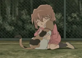 ♥️ b828c780 cat, hug, girl, animal, cute, anime telegram sticker