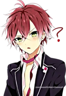 😊 91cb4d6c anime, manga, boy, question mark, confused, sticker whatsapp sticker