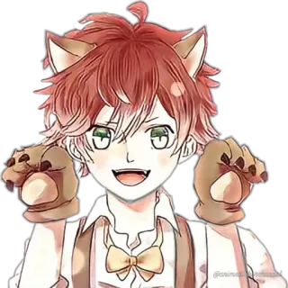 😊 ac34487e anime, cat ears, cute, kawaii, cartoon, character whatsapp sticker