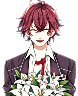 😊 f6f32eb5 Demian Rice/channel anime, flowers, portrait, smiling whatsapp sticker