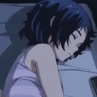 🥚 aa53dcdc 睡眠, アニメ, 女の子, ベッド, 睡眠 telegram sticker