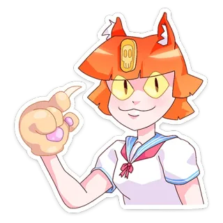 😼 0d802d82 Hoạt hình, Anime, Đồng phục học sinh, Mèo, Nhãn dán telegram sticker