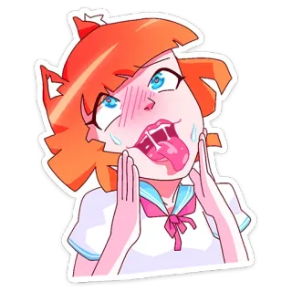 🤤 4581c973 anime, hoạt hình, biểu cảm, ngớ ngẩn, mặt, cô gái telegram sticker