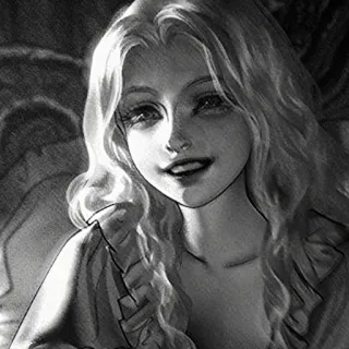 ♟ e6642210 女性, ポートレート, イラスト, 白黒, イラストレーション, 女性 whatsapp sticker