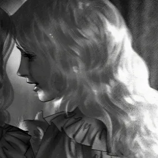 ♟ f575af2c ポートレート, 女性, グレースケール, アートワーク, イラスト whatsapp sticker