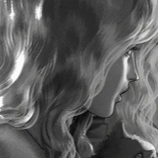 ♟ fd5a0d6f 女性, ポートレート, グレースケール, 顔, 横顔, 髪 whatsapp sticker