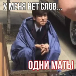 🙂 3d23eed4 У МЕНЯ НЕТ СЛОВ...
ОДНИ МАТЫ ミーム, テキスト, ロシア語, フレーズ, 表現 telegram sticker