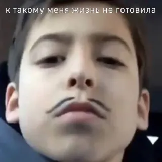 😶 7d02fe2c к такому меня жизнь не готовила 子供, 口ひげ, 面白い, 表情 telegram sticker