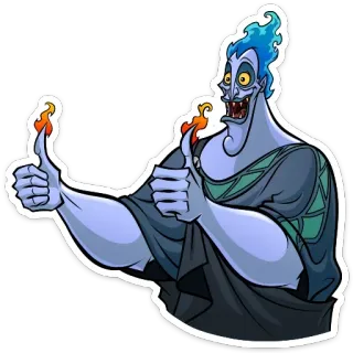 😚 37e1c3ec Hades Hercules Kartun, Penjahat, Jempol ke atas, Api, Disney, Karakter, Mitologi Yunani telegram sticker