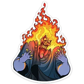 🤩 f0ed8c18 Hades Hercules disney, penjahat, kartun, iblis, api, marah, karakter telegram sticker