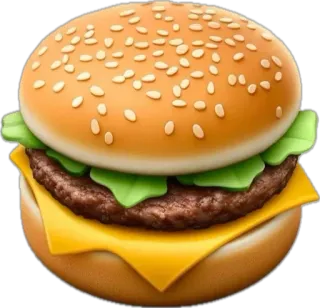 🤩 27f3a906 Burger, Makanan, Cheeseburger, Sandwich, Makanan cepat saji telegram sticker