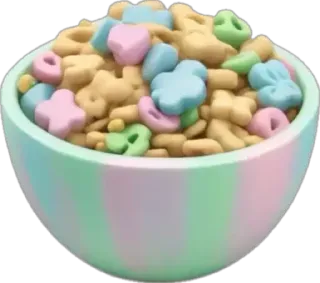 🤩 299c4ccf sereal, makanan, mangkuk, Lucky Charms, marshmallow, sarapan, warna-warni, manis telegram sticker