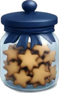 🤩 a2d9b3c5 kue kering, toples, bintang, makanan, camilan, permen telegram sticker