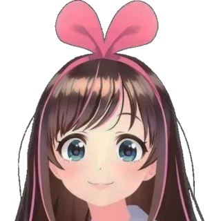 🙂 757cfee5 Kizuna AI Anime meisje, Virtuele Youtuber, VTuber, Roze, Strik, Schattig, Kizuna Ai telegram sticker