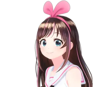 🙂 a2a08cee Kizuna AI Anime meisje, Vtuber, Kizuna Ai, Virtuele YouTuber, Anime personage, Schattig, Roze strik telegram sticker