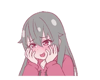 ❤️ 0eb577e4 Anime, Lucu, Merona, Gadis, Kartun whatsapp sticker
