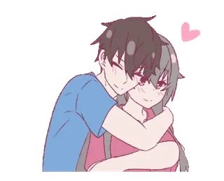 ❤️ ec0c7adb Anime, Cinta, Pasangan, Kartun, Hati, Lucu, Romansa, Peluk whatsapp sticker