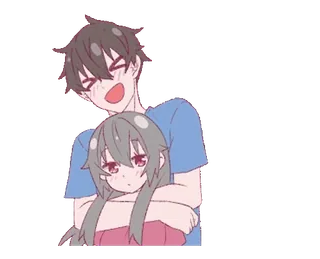❤️ f2eff274 Anime, Pasangan, Pelukan, Lucu, Kartun, Romansa whatsapp sticker