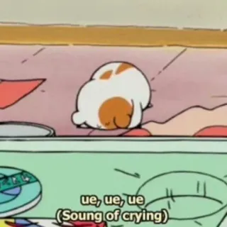 🔮 3f41302e ue, ue, ue
(Soung of crying) chorando, triste, anime, gato, desenho animado telegram sticker